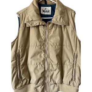 Vtg Woolrich Men's Tan Quilted Vest * See Measurements No Original‎ Size Tag*